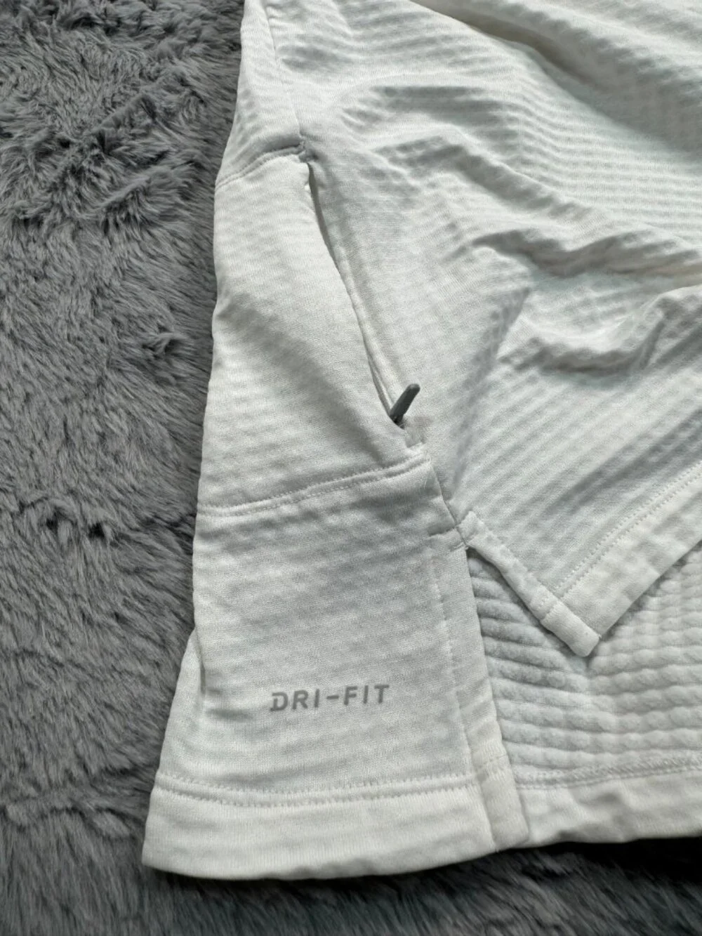 Nike Dri-Fit Shirt Womens XS White Polyester Waffle Knit Performance Golf Sports
